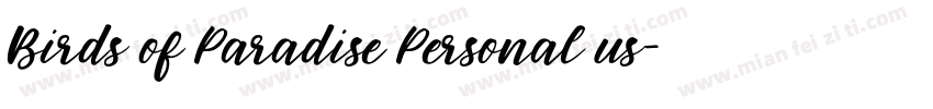 Birds of Paradise Personal us字体转换